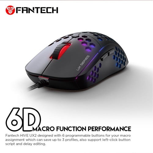 Fantech Hive UX2 6 Buttons 7 Mode USB RGB Gaming Mouse