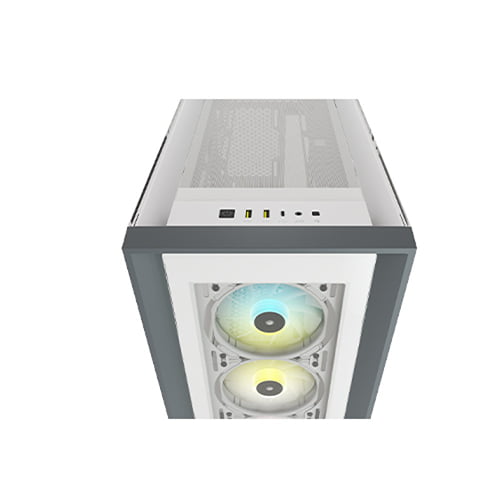 CORSAIR iCUE 5000X RGB Tempered Glass Mid-Tower ATX PC Case (White)