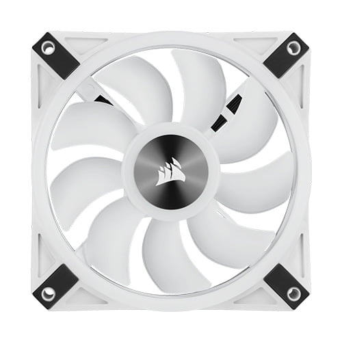 Corsair iCUE QL120 RGB 120mm PWM White Fan — Triple Fan Kit with Lighting Node CORE