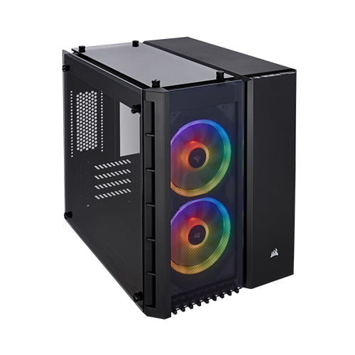 CORSAIR Crystal Series 280X RGB Tempered Glass Micro ATX CASE (Black)