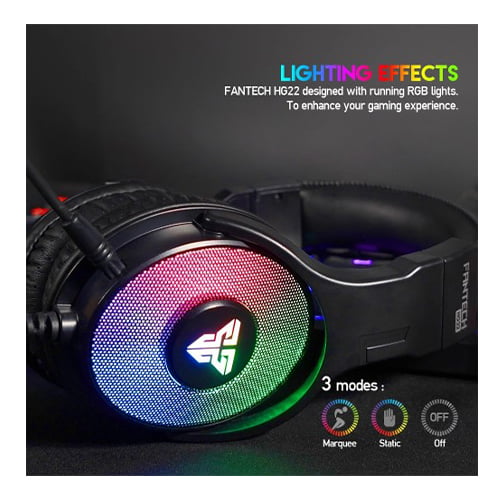 Fantech HG22 Fusion 7.1 USB RGB Gaming Headphone Black