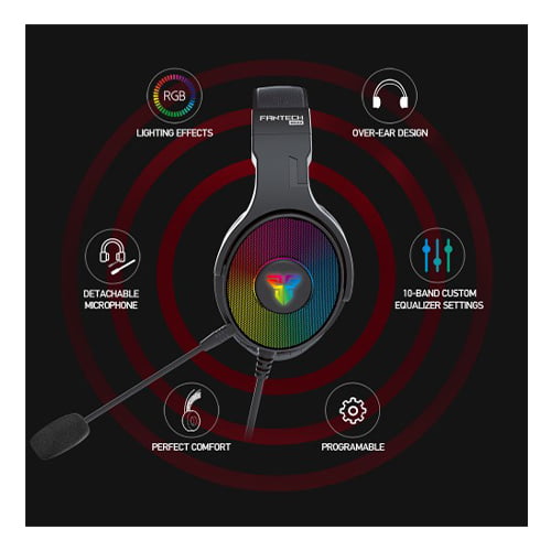 Fantech HG22 Fusion 7.1 USB RGB Gaming Headphone Black
