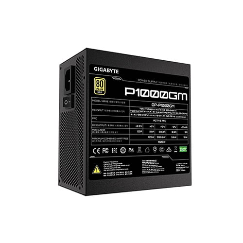 GIGABYTE P1000GM 1000W 80 PLUS GOLD CERTIFIED FULL MODULAR POWER SUPPLY