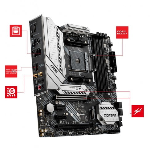MSI MAG B550M Mortar Wi-Fi (GLOBAL)AM4 AMD Micro-ATX Motherboard