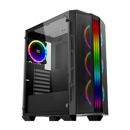 XIGMATEK TRIDENT TEMPERED GLASS ATX MID TOWER GAMING CASE (BLACK)