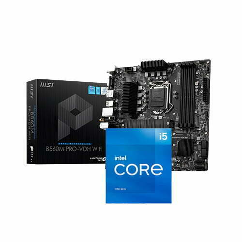 INTEL CORE I5-11400 11TH GEN PROCESSOR+MSI B560M PRO-VDH WIFI Intel 10th and 11th Gen Micro ATX Motherboard