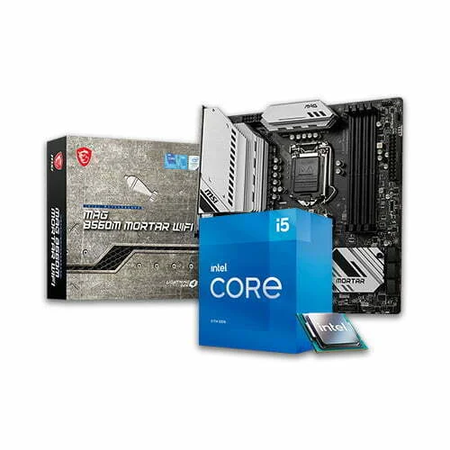 MSI MAG B560M MORTAR WIFI MOTHERBOARD AND INTEL CORE I5-11400 PROCESSOR ...