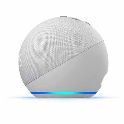 Amazon Echo Dot (4th Gen) Smart speaker with clock and Alexa (Glacier White)