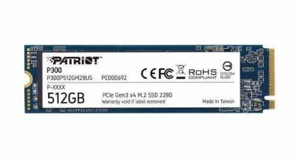 Patriot P300 M.2 NVME PCIe Gen 3 x4 512GB SSD