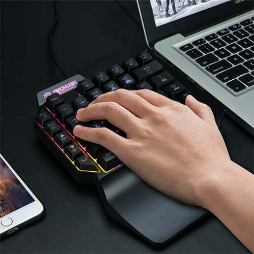 BAJEAL F6 Wired Gaming Keypad with LED Backlight 39 Keys One-handed Keyboard