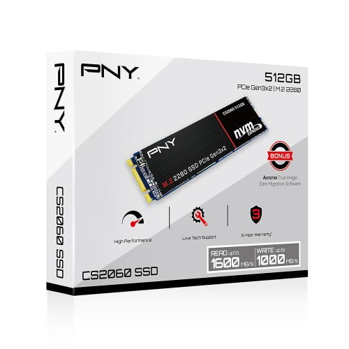 PNY CS2060 512GB M.2 2280 PCIe NVMe Gen3x2 SSD