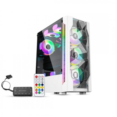 VIEW ONE V335DW GAMING CASING 4X RGB FAN WITH REMOTE CONTROL