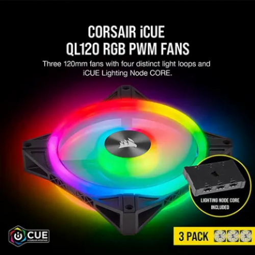 CORSAIR ICUE QL120 RGB 120mm PWM Triple CASE FAN
