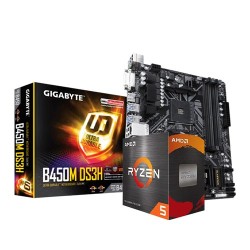 AMD Ryzen 5 5500 Processor and Gigabyte B450M DS3H mATX Motherboard Combo