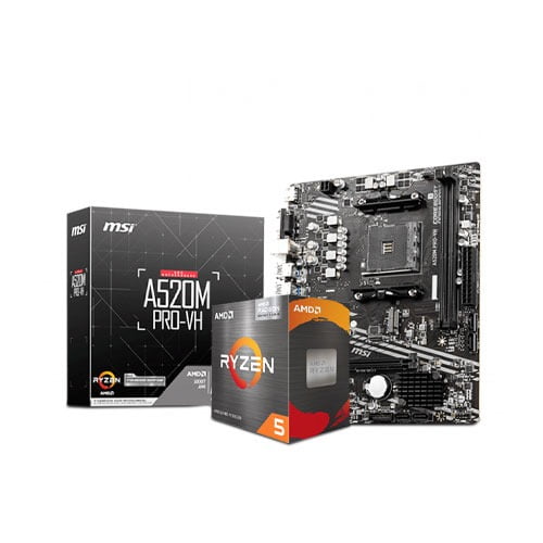 AMD RYZEN 5 4600G PROCESSOR AND MSI A520M PRO-VH AMD AM4 MICRO-ATX MOTHERBOARD COMBO