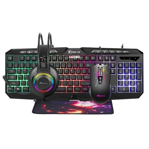 Xtrike me CM-406 Gaming Mouse And Keyboard With Headset+Mouse Pad Black