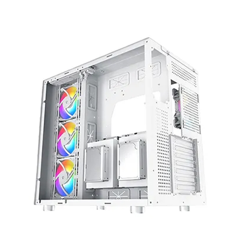 XIGMATEK AQUARIUS PRO ARCTIC TEMPERED GLASS ATX GAMING CASE (WHITE)