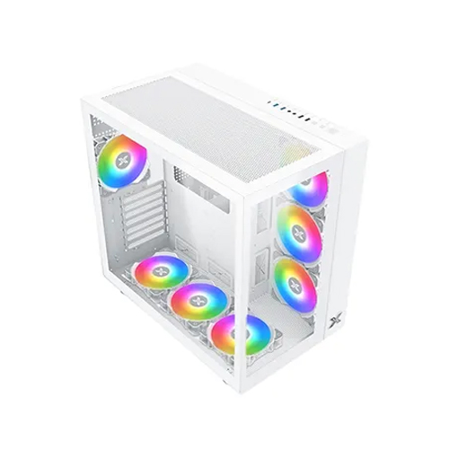 XIGMATEK AQUARIUS PRO ARCTIC TEMPERED GLASS ATX GAMING CASE (WHITE)