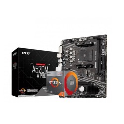 AMD Ryzen 5 3400G Processor with Radeon RX Vega 11 Graphics and MSI A520M-A Pro AM4 AMD Micro-ATX Motherboard