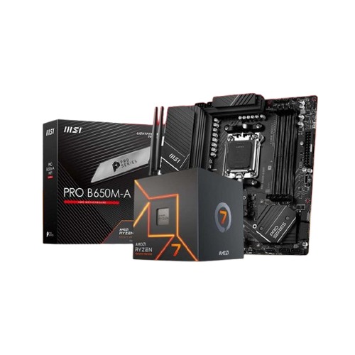 AMD Ryzen 7 7700 Gaming Processor with MSI PRO B650M-A WIFI Motherboard