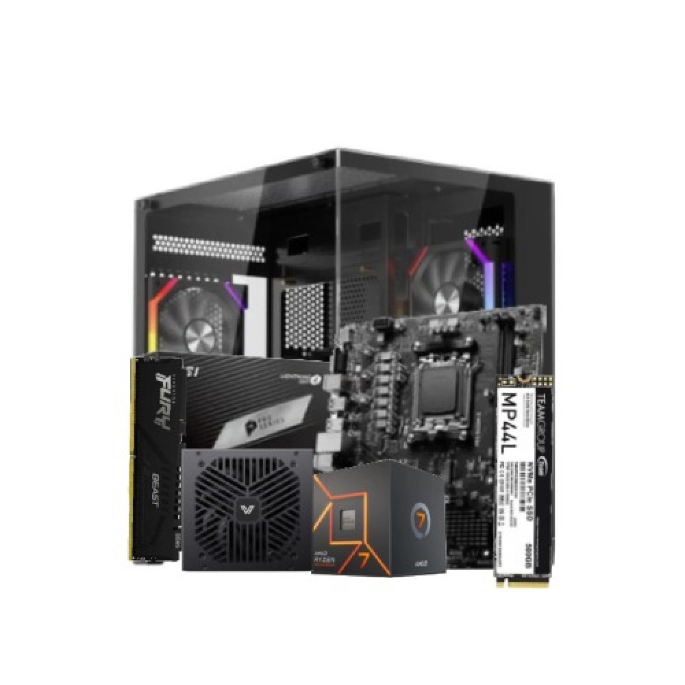 PC Build with AMD Ryzen 7 7700 Gaming Processor