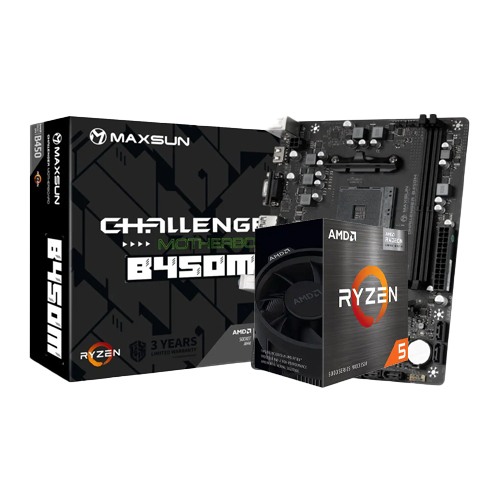 AMD Ryzen 5 5600GT Processor and MAXSUN Challenger B450M Motherboard Combo
