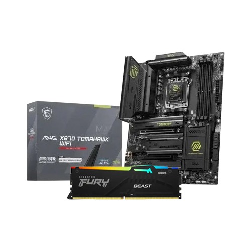 MSI MAG X870 TOMAHAWK WIFI Motherboard and Kingston FURY Beast 16GB 6000MHz DDR5 RGB Ram Combo