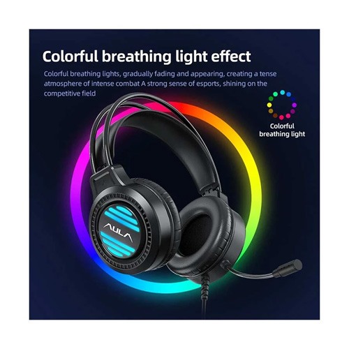 Aula S606 RGB Wired Black Over-Ear Gaming Headphone