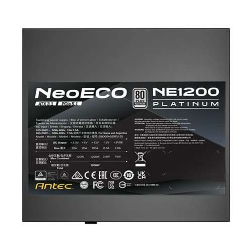 Antec NE1200 PLATINUM ATX3.1 1200W 80+ Platinum ATX 3.1 & PCIE 5.1 Full Modular Power Supply