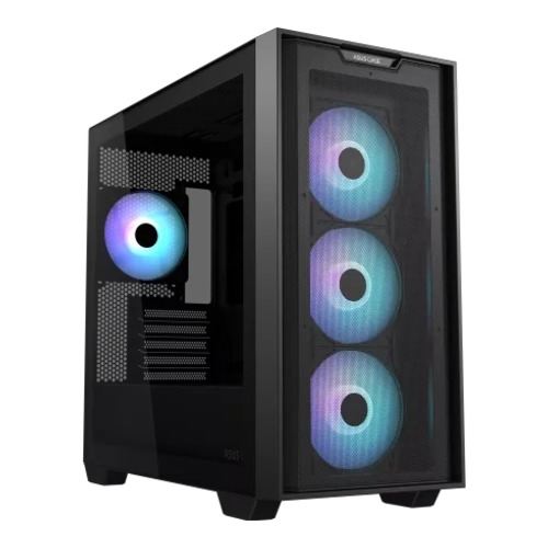 ASUS A21 PLUS Micro-ATX Mesh Gaming Casing with 4x ARGB Fans Black