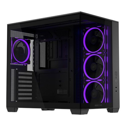 ASUS A32 PLUS Tempered Glass ARGB Dual Chamber Mid Tower Casing Black