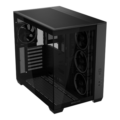 ASUS A32 PLUS Tempered Glass ARGB Dual Chamber Mid Tower Casing Black