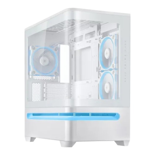ASUS Prime AP202 ARGB Curved Tempered Glass Micro-ATX Casing White