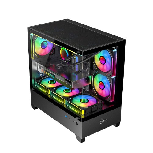 CARBONO GAMING THUNDER BOLT ULTRA GAMING MID TOWER CASING (Black)