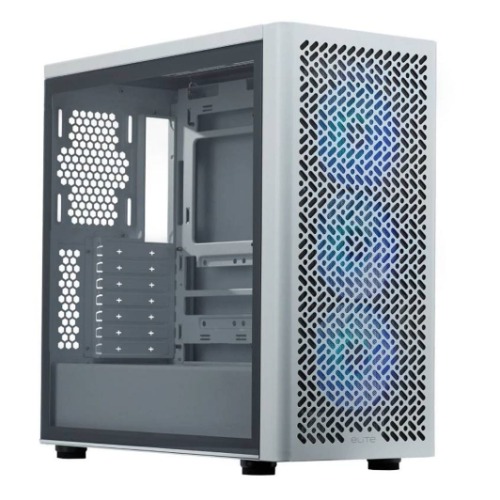 Cooler Master Elite 502 ATX Mid Tower ARGB Gaming Case - White