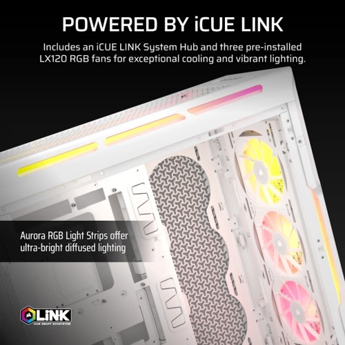 Corsair iCUE LINK 5000T LX RGB Mid-Tower High-Performance PC Case White