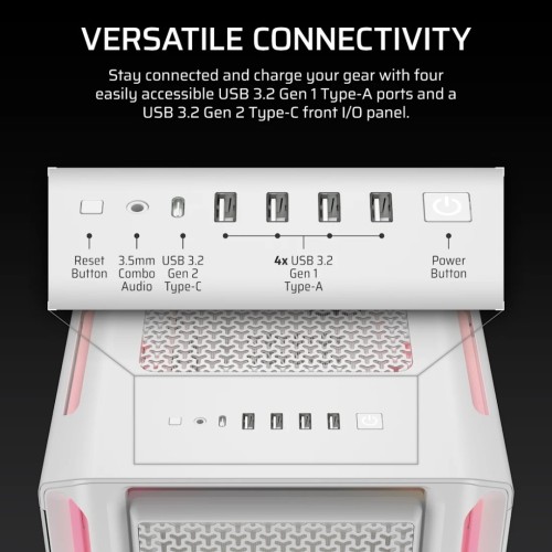 Corsair iCUE LINK 5000T LX RGB Mid-Tower High-Performance PC Case White