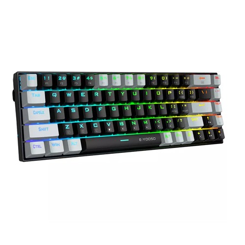 E-YOOSO Z686 Black Gray RGB 68 Keys Mechanical Keyboard