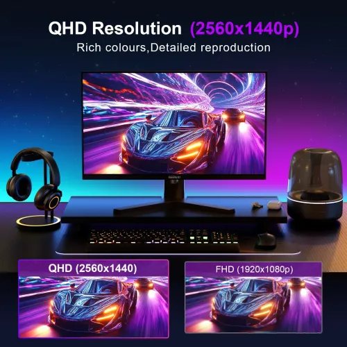 GEESUU BlazeWheel MG270L2Q 27 Inch 200Hz 2K QHD IPS Gaming Monitor