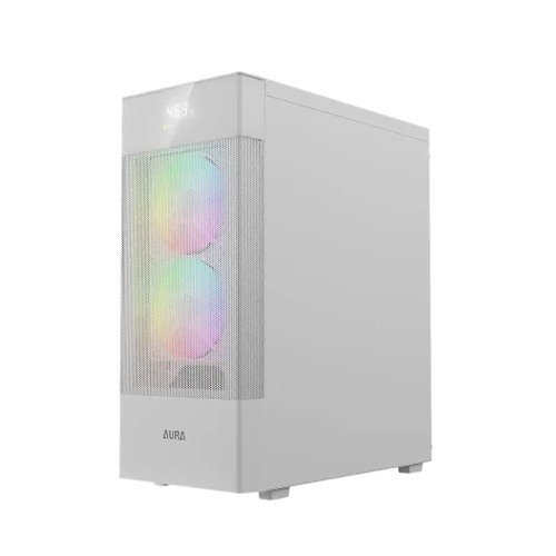 Gamdias AURA GC5 ELITE WH ARGB Mid-Tower Casing With Digital Display