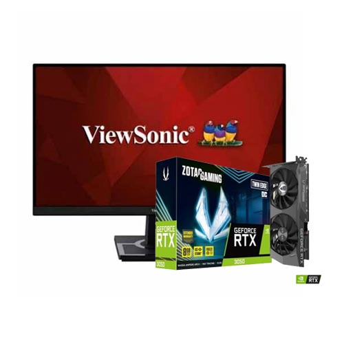 ViewSonic VX2405-P-MHD 24 inch Monitor With GeForce RTX 3050 Graphics Card Combo