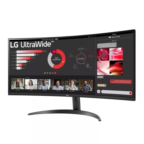 LG 34WR50QC-B 34 inch Curved UltraWide WQHD HDR 10 100Hz Monitor with AMD FreeSync