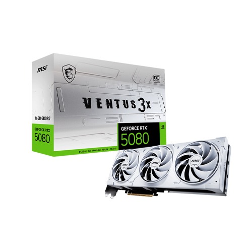 MSI GeForce RTX 5080 16G VENTUS 3X OC WHITE 16GB GDDR7 Graphics Card