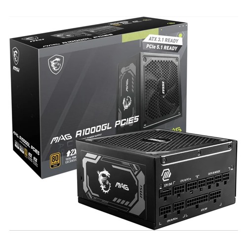 MSI MAG A1000GL PCIE5.1 1000W 80 Plus Gold Modular Power Supply