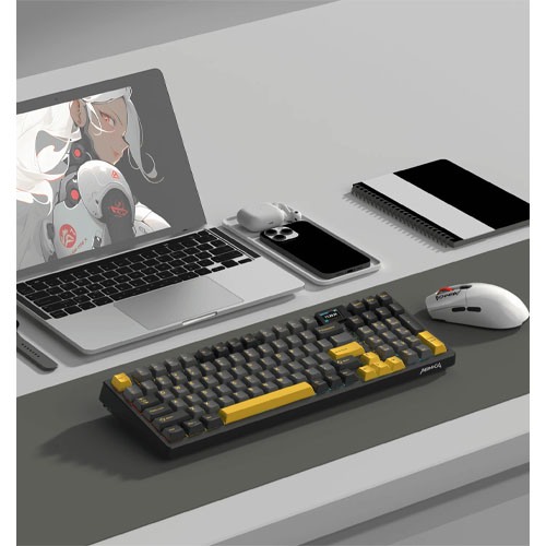 MONKA 3098 PRO V2 Tri Mode RGB Hot swappable Mechanical Keyboard