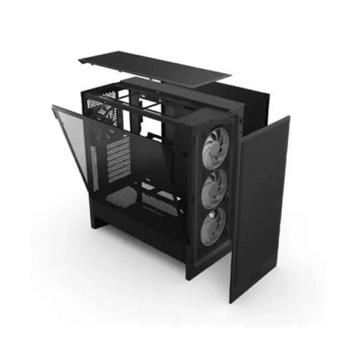 NZXT H5 Flow RGB 2024 Edition Compact ATX Mid-Tower Airflow Casing - Black
