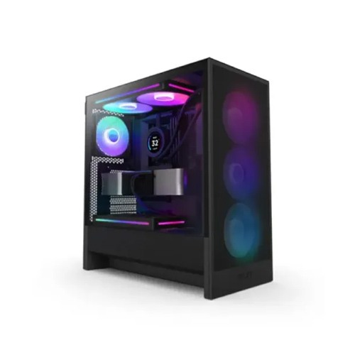 NZXT H5 Flow RGB 2024 Edition Compact ATX Mid-Tower Airflow Casing - Black