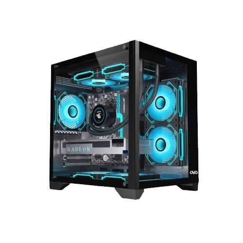 OVO F919-B Sea View 5 ARGB Infinity Fan Micro ATX Casing