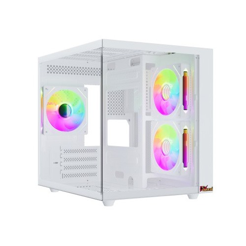 PC POWER GS620  ICE CUBE MINI V2 WHITE 5 FANS GAMING CASE WITH 650W PSU