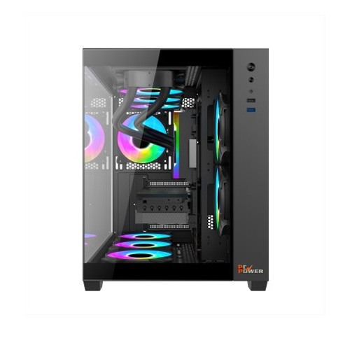 PC POWER PG-H600 ICELAND 6 ARGB FAN ATX GAMING CASING WITH 650W PSU